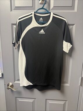 adidas Black and White Short Sleeve Training Tee